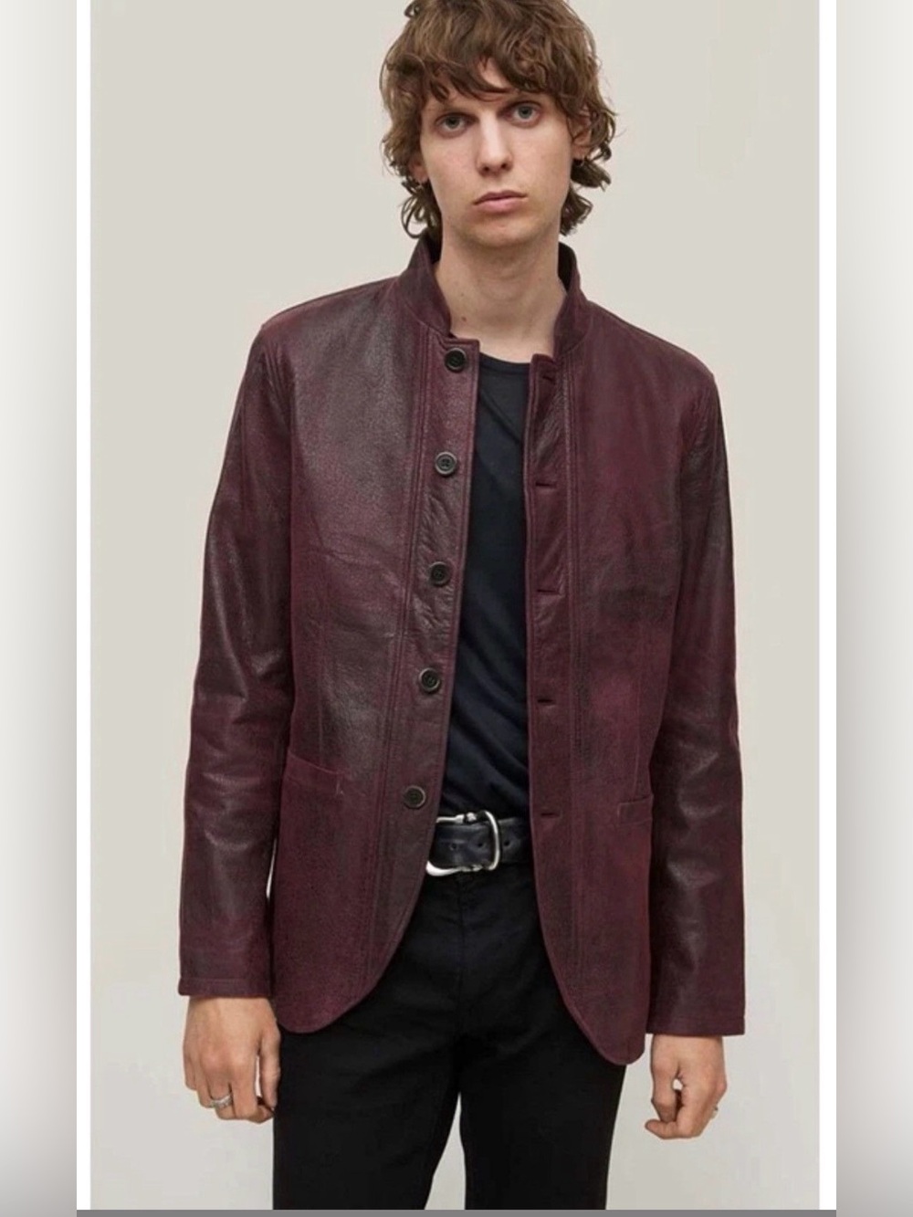 John Varvatos Collection Norbury Multibutton Suede Jacket Size EU 50 USA 40